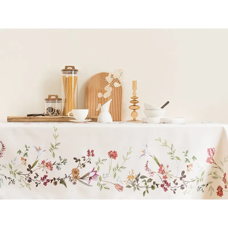 Mantel de lujo con diseño pastoral pintado a mano