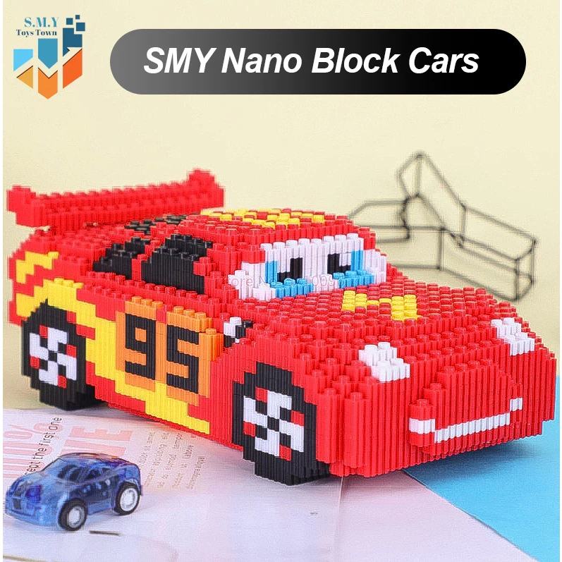 SMY Toystown Nano Block Car Lightning McQueen Bricks Educación Nano Block / Juguetes de bloques 3D