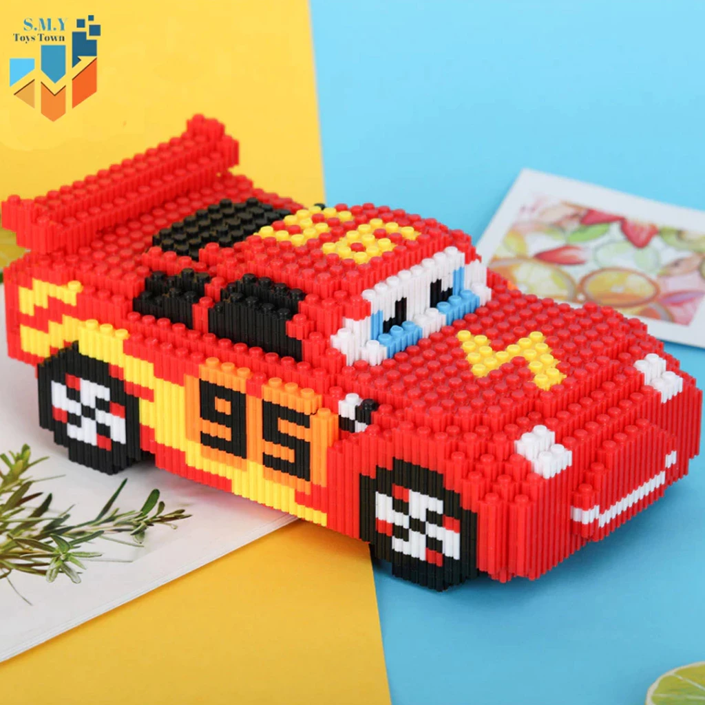 SMY Toystown Nano Block Car Lightning McQueen Bricks Educación Nano Block / Juguetes de bloques 3D