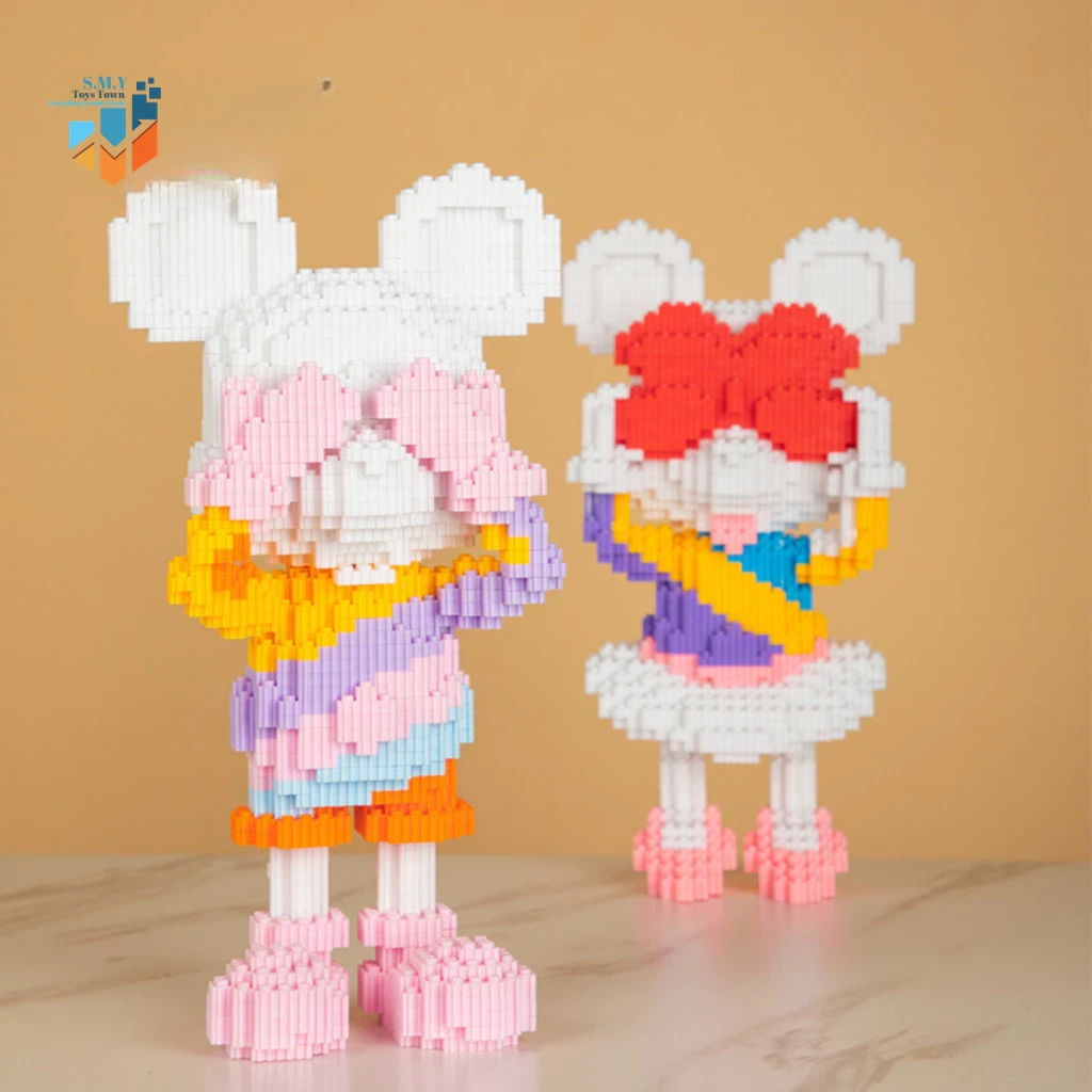 Bloque nano de la serie Toystown de Mickey y Minnie, tamaño mediano - Figuras de anime, bloques nano educativos / Juguetes 3D Flock