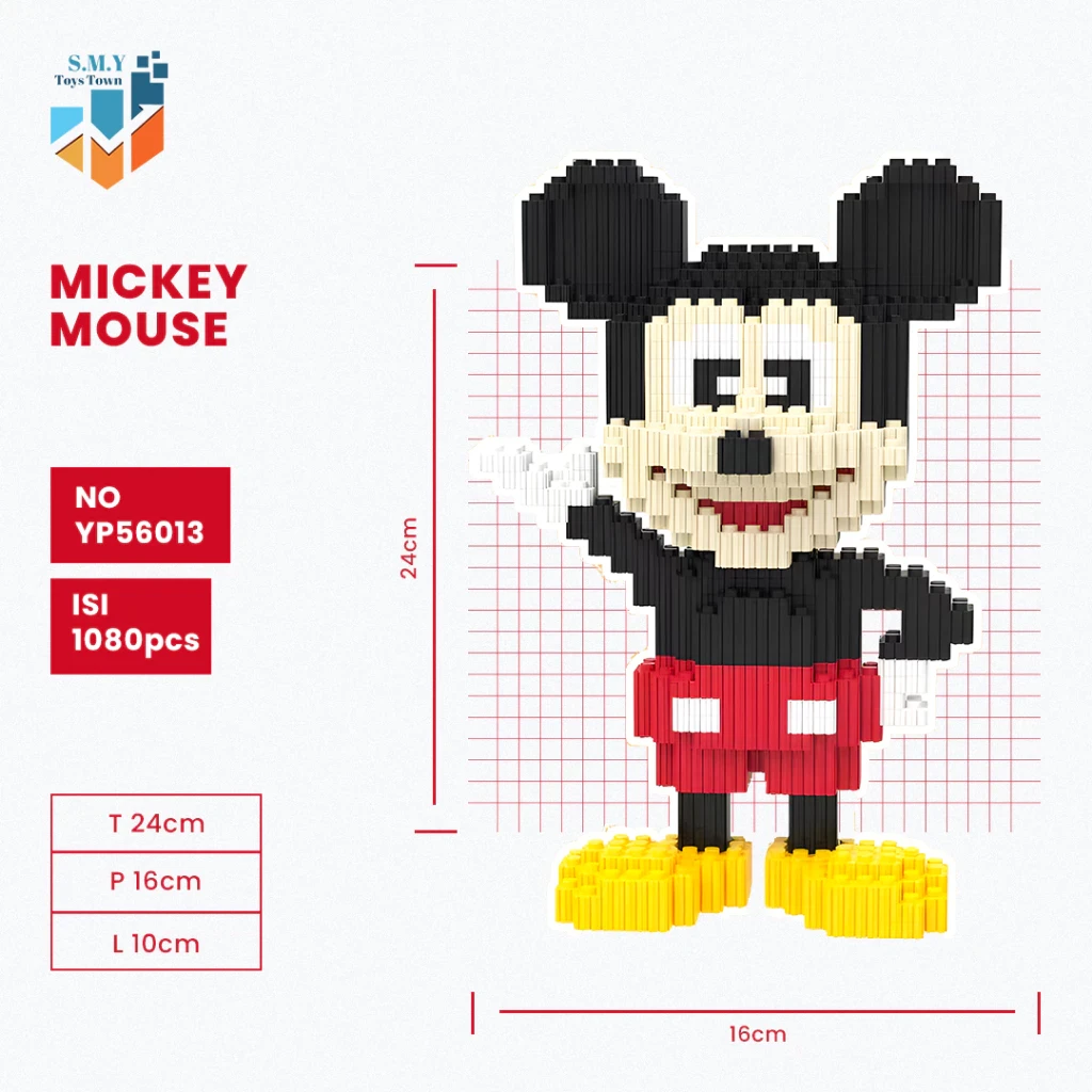 Bloque nano de la serie Toystown de Mickey y Minnie, tamaño mediano - Figuras de anime, bloques nano educativos / Juguetes 3D Flock