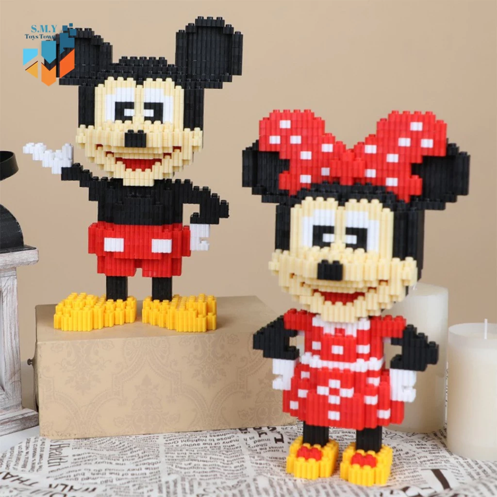 Bloque nano de la serie Toystown de Mickey y Minnie, tamaño mediano - Figuras de anime, bloques nano educativos / Juguetes 3D Flock