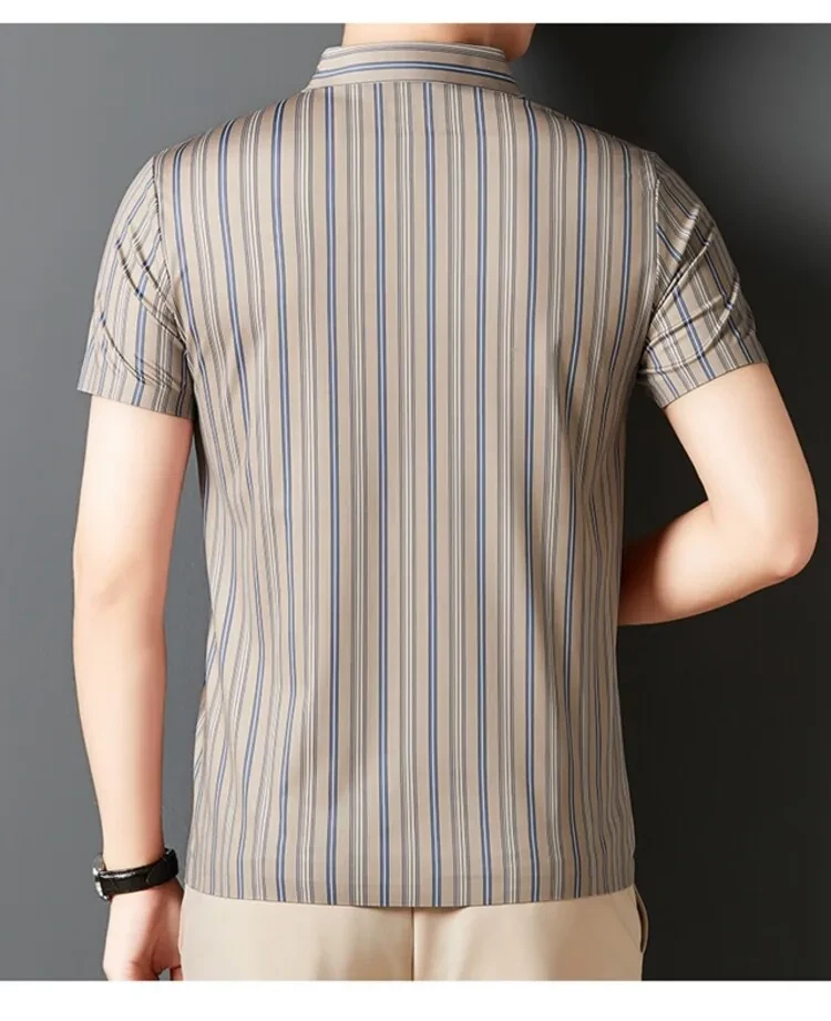 Camiseta de verano de manga corta a rayas para hombre