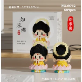 Nano Block Dewa Rezeki Guanyin Budha Smile God Satra Dewa Jodoh Set Regalos y exhibiciones