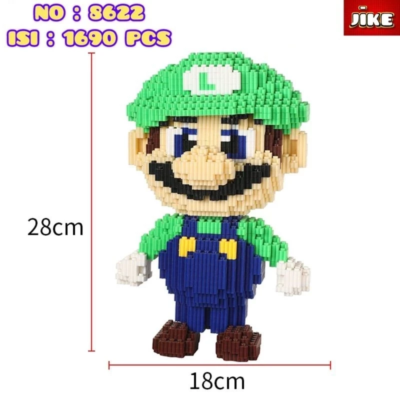 Bloques Jike Nano medianos de la serie Super Mario, modelo 3D, bloques de juguete apilables, bloques de construcción DIY