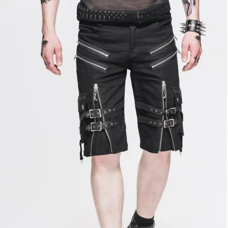 Pantalones cargo lavados, sueltos y de talla grande, estilo steampunk para hombre