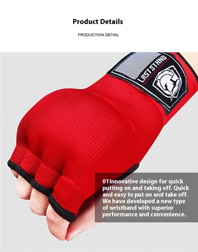 Guantes de gel, guantes de boxeo de medio dedo, vendaje de boxeo rápido y fácil, protector de manos de tela