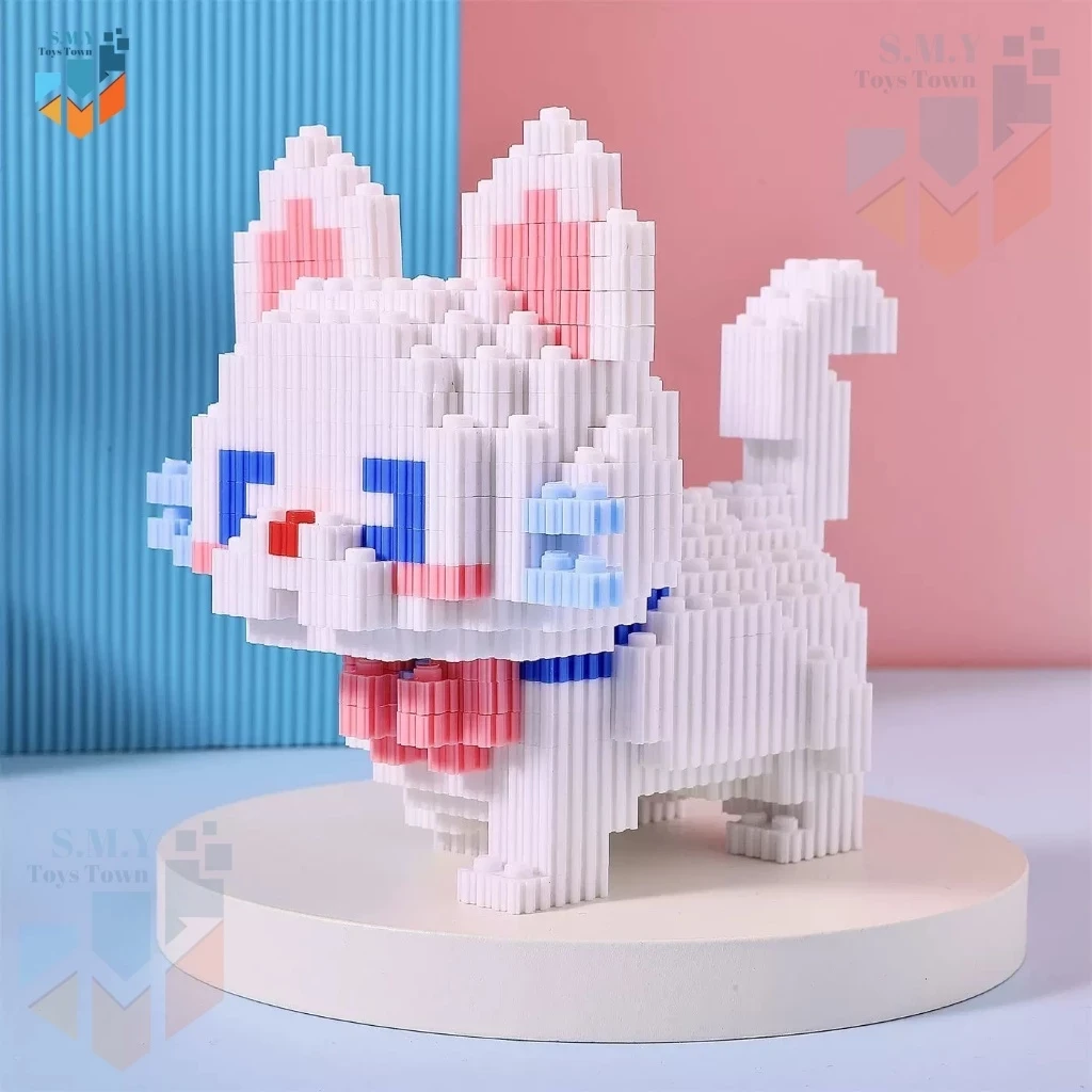 SMY Toystown Nano Blocks - Juego de 1 gato adorable para pintar animales en 3D, bloques de juguete apilables, ladrillos de construcción DIY