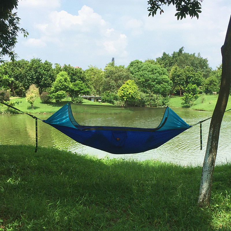 Hamaca de camping con protección solar para exteriores y antimosquitos