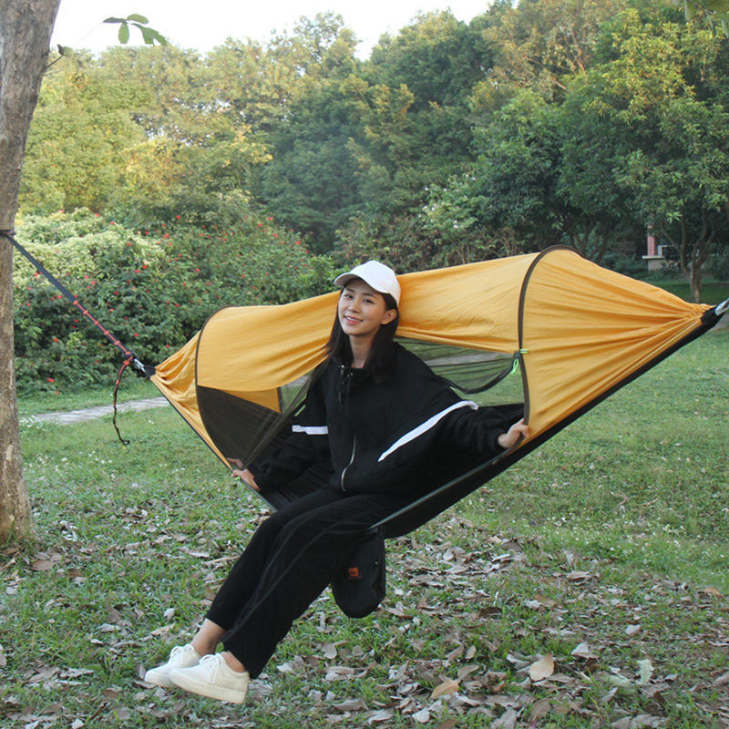 Hamaca de camping con protección solar para exteriores y antimosquitos