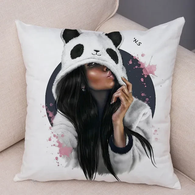 Funda de almohada de Super Mamá, peluche corto, decoración de dibujos animados de Super Mamá
