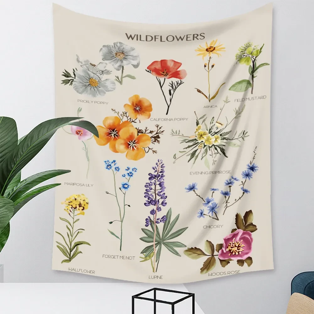 Tapiz de estilo con fondo de tela pequeña y fresca para decoración del hogar