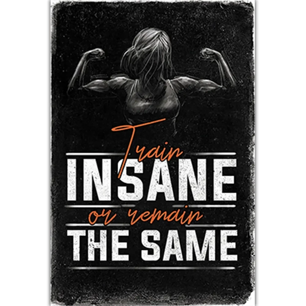 Póster de seda con impresión de gimnasio, fitness, arte de pared para decoración del hogar