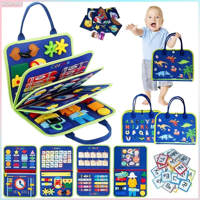 Tablero de actividades Montessori, juguetes educativos para bebés, tablero de aprendizaje cognitivo, juguetes sensoriales para vestirse, juguetes educativos