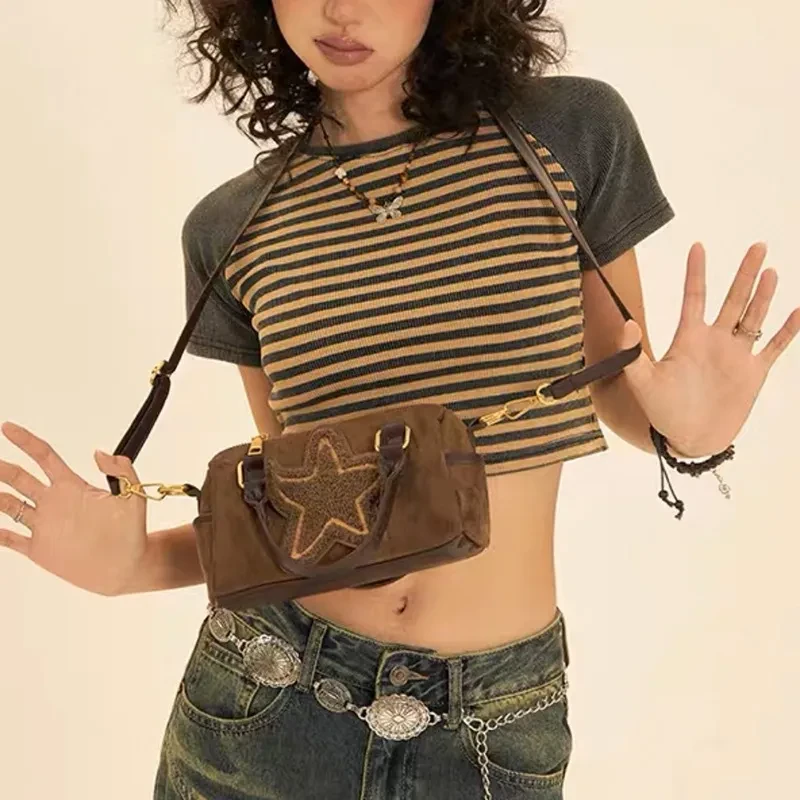 Nuevos bolsos de otoño con textura de ante vintage avanzados