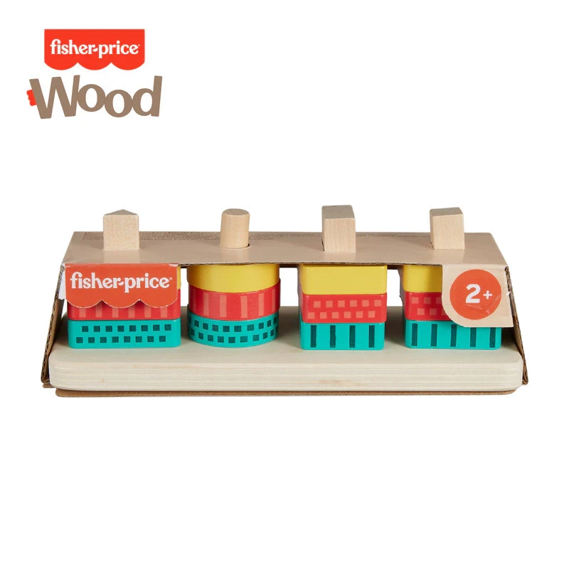 Apilador de formas de madera Fisher-Price: juguetes educativos para niños