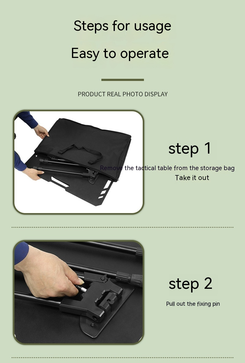 Mesa plegable de aluminio ennegrecido para acampar al aire libre