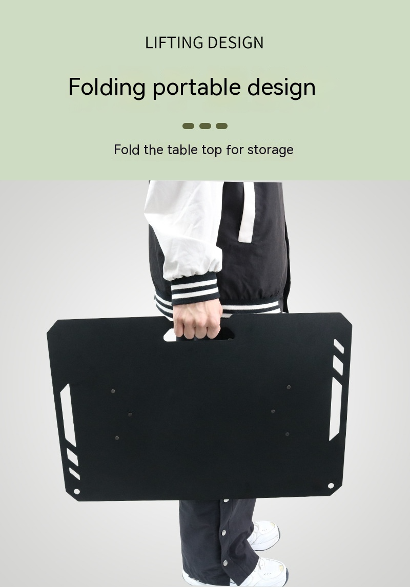 Mesa plegable de aluminio ennegrecido para acampar al aire libre