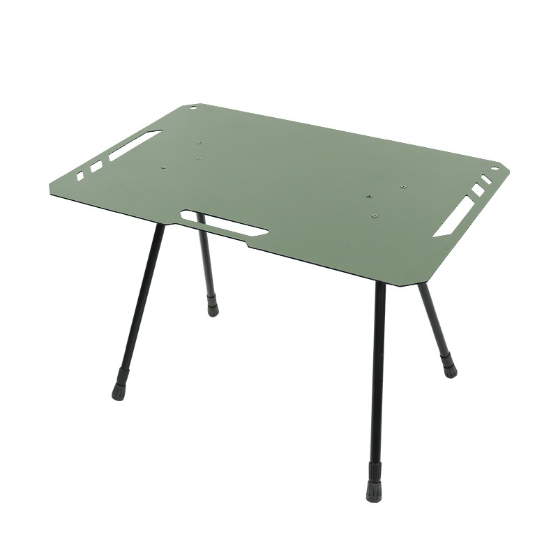 Mesa plegable de aluminio ennegrecido para acampar al aire libre