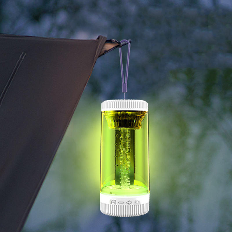 Luz LED portátil para acampar al aire libre, altavoz inalámbrico Bluetooth colorido
