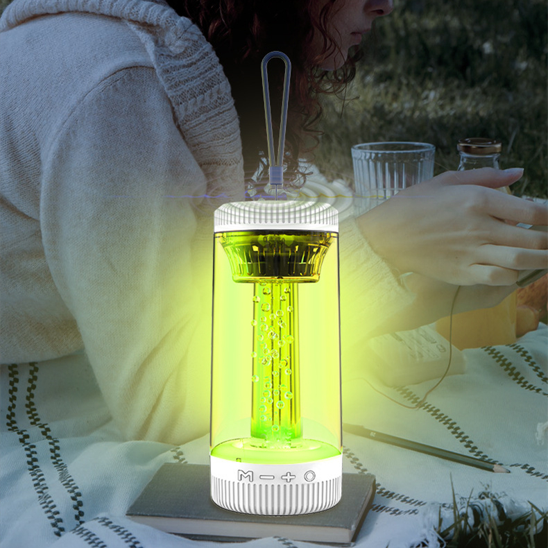Luz LED portátil para acampar al aire libre, altavoz inalámbrico Bluetooth colorido