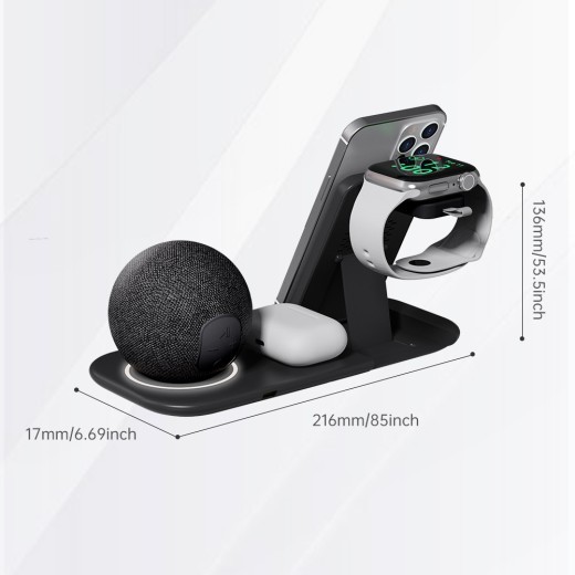 Reloj despertador con luz ambiental y ruido blanco multifuncional con altavoz Bluetooth