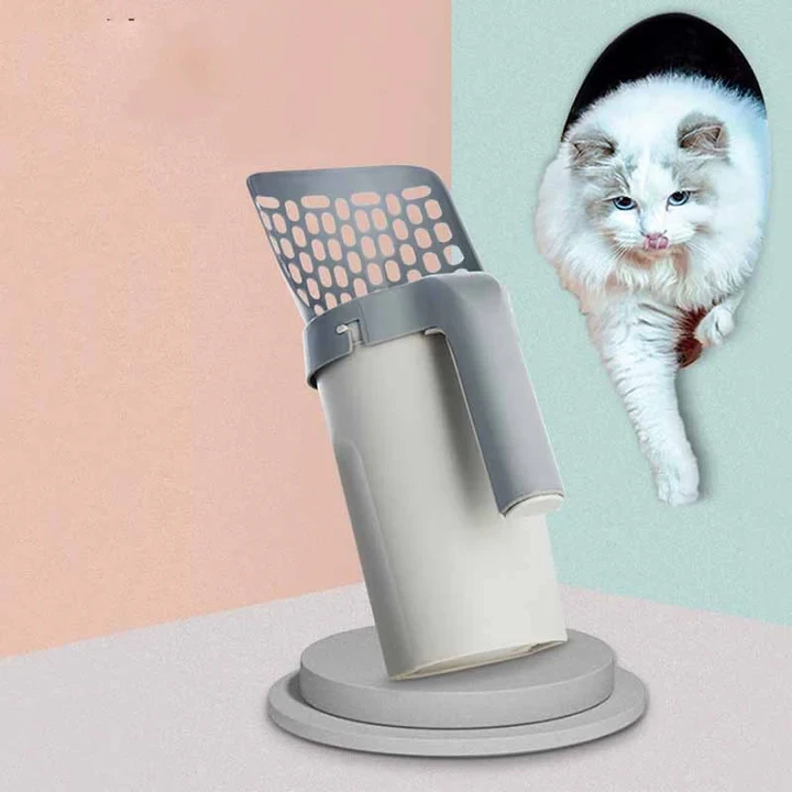 Juego de pala para arena de mascotas integrada de plástico extraíble