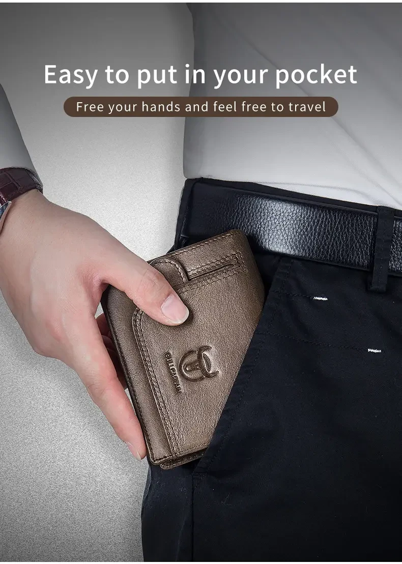 Cartera de cuero retro de lujo de gran capacidad para hombre: admite licencia de conducir, varias tarjetas de crédito y efectivo. Regalo ideal, moderna y duradera.