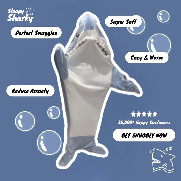 Manta de tiburón premium Sleepy Sharky