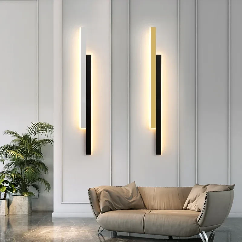 Lámpara de pared larga para dormitorio, lámpara de noche, LED, pasillo, moderna, minimalista.