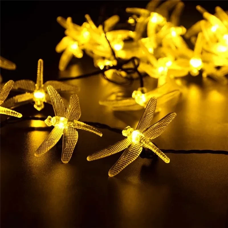 Cadena de luces LED solares para exteriores de 5 m y 20 LED