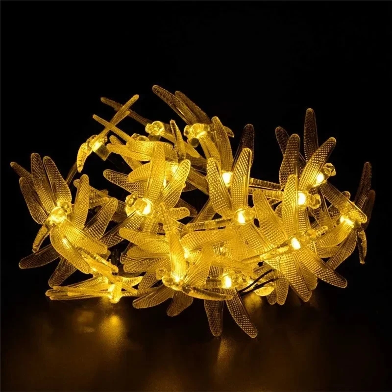 Cadena de luces LED solares para exteriores de 5 m y 20 LED