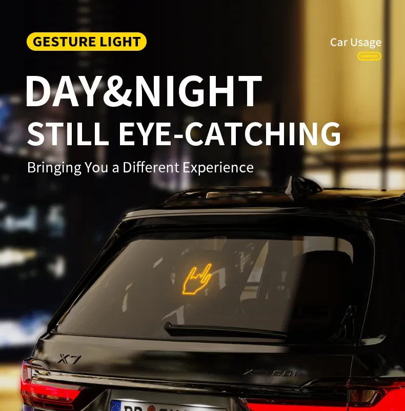 Luces LED intermitentes de advertencia con gestos para los dedos del coche