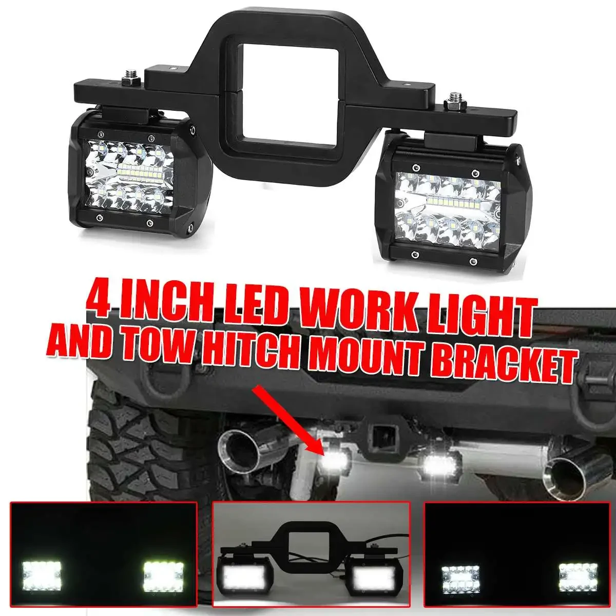 Tira de luces LED con soporte de montaje para adaptador de remolque