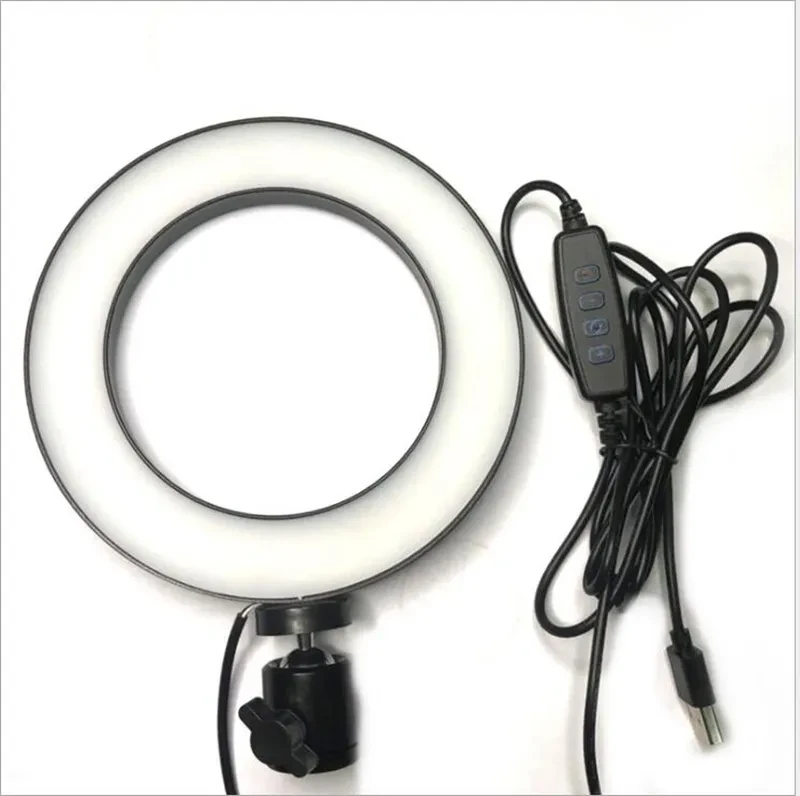 Luz LED redonda de relleno para selfies en vivo con ancla para teléfono móvil