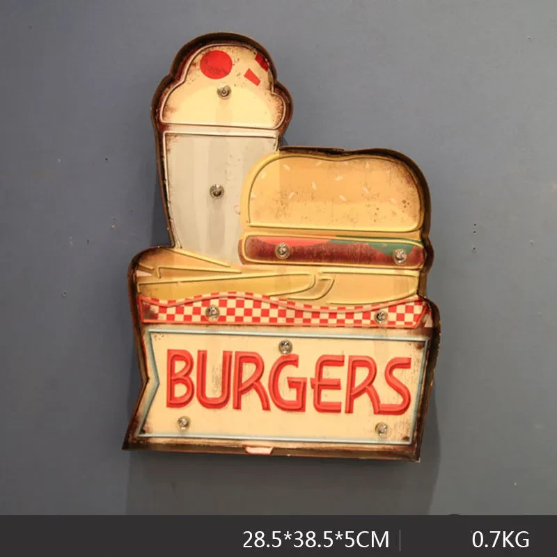 Lámpara colgante de pared con diseño de helado de hierro americano LED