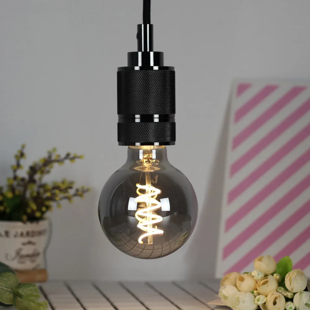 Lámpara antigua con filamento flexible LED y bombilla retro