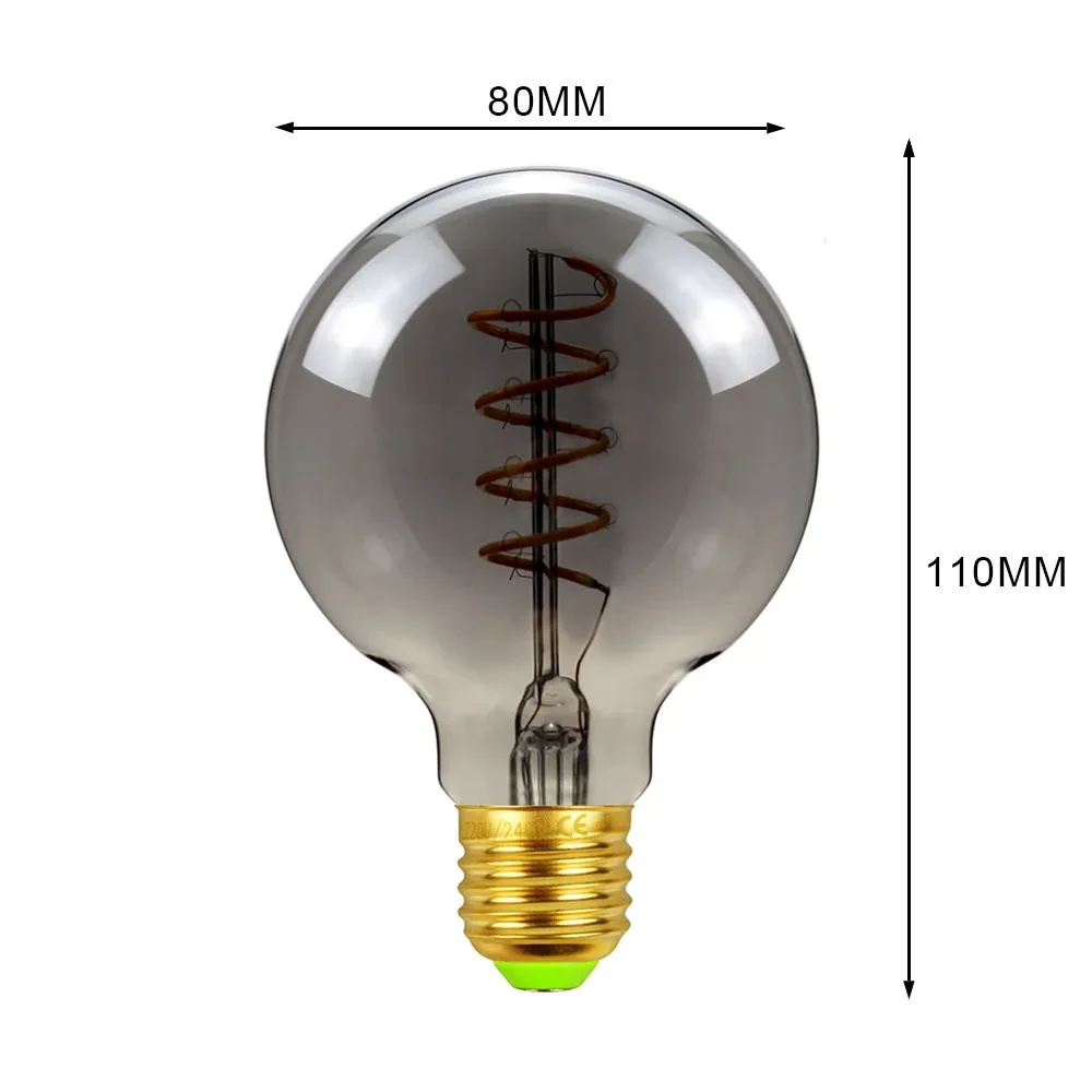 Lámpara antigua con filamento flexible LED y bombilla retro