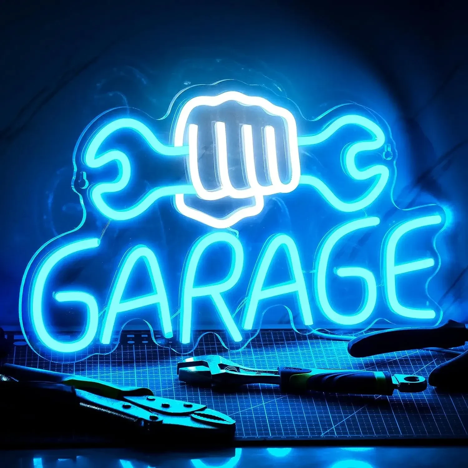 Imagen personalizada de reparación de automóviles con decoración LED