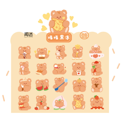 Diario de oso lindo, pegatina decorativa para diario, pegatina para álbum de recortes, pegatina para diario, papelería, pegatina para álbum de fotos