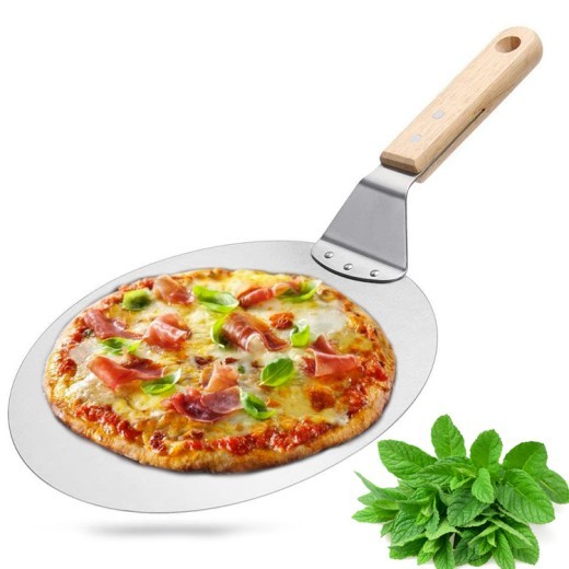 Herramientas para hornear Juego de pizza de tres piezas Espátula redonda con mango de madera