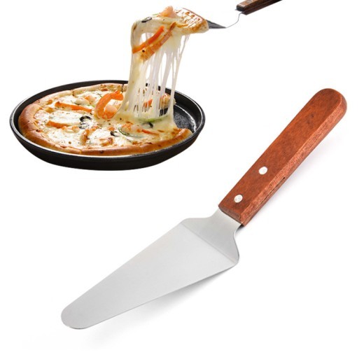Herramientas para hornear Juego de pizza de tres piezas Espátula redonda con mango de madera