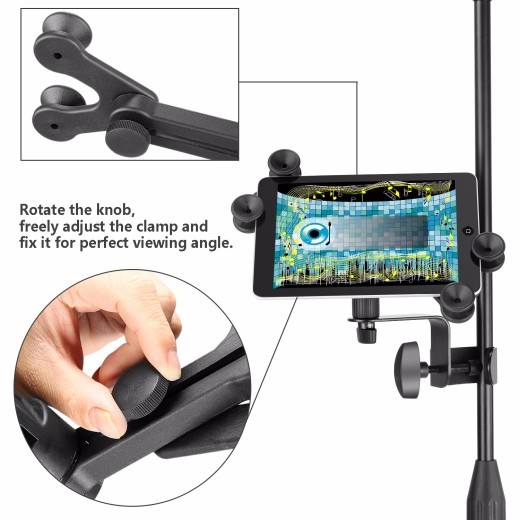Compatible con Apple, Neewer - Soporte para micrófono de música ajustable de 6 a 11 pulgadas para tableta
