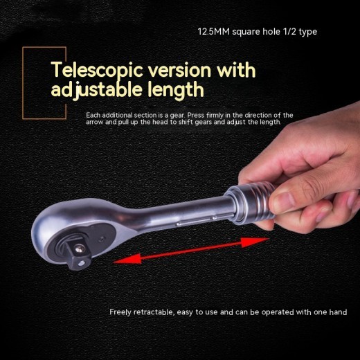Llave de trinquete telescópica automática de dos vías, rápida, de 72 dientes, herramientas de reparación de automóviles