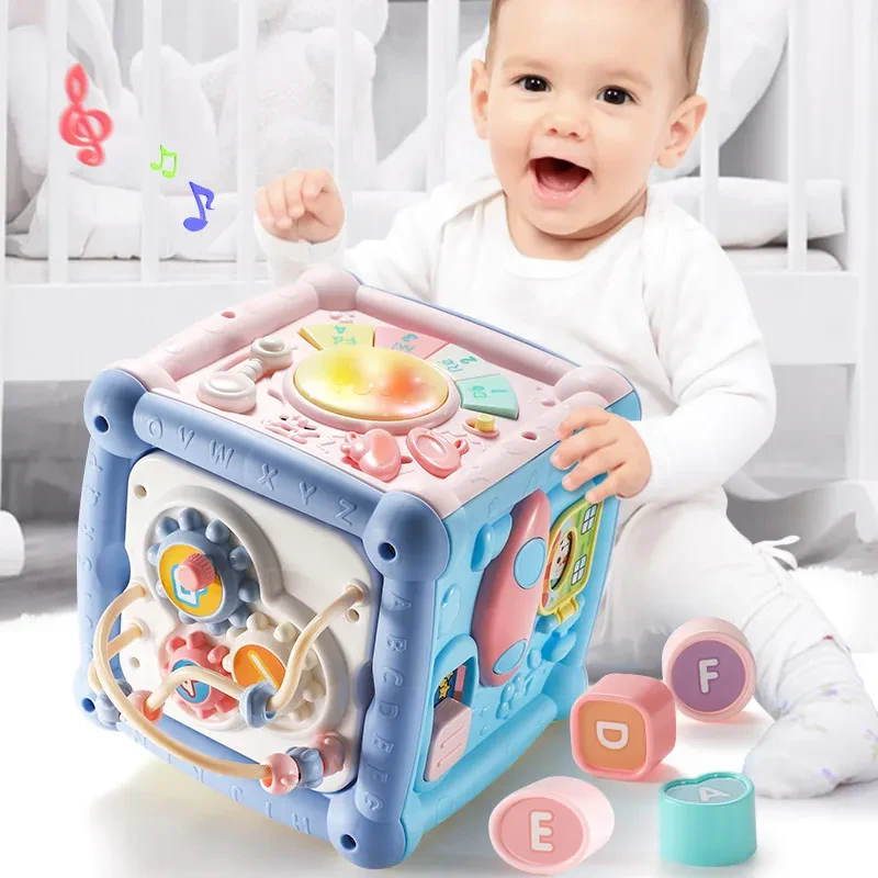 Cubo de actividades musicales para bebés