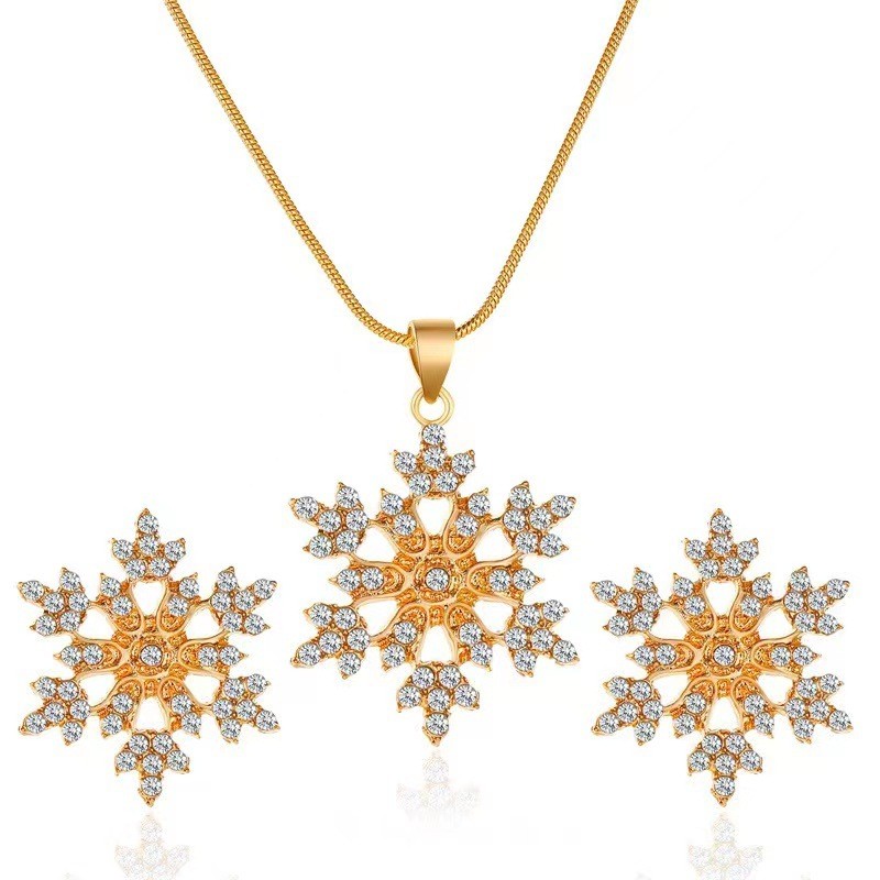 Collar de copo de nieve de circón