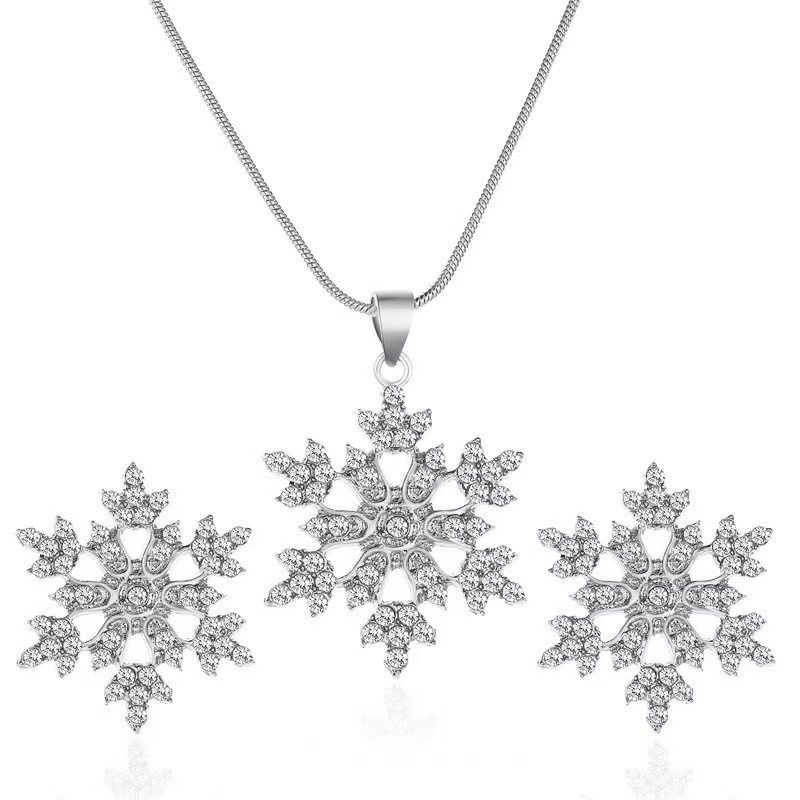 Collar de copo de nieve de circón