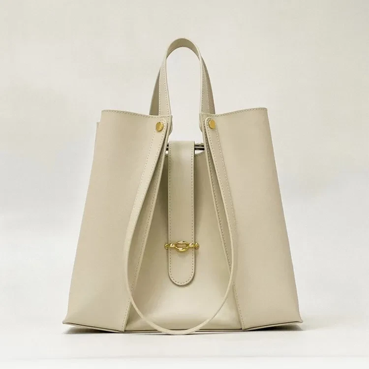 Bolso de mano de piel auténtica de gran capacidad y alta calidad para mujer