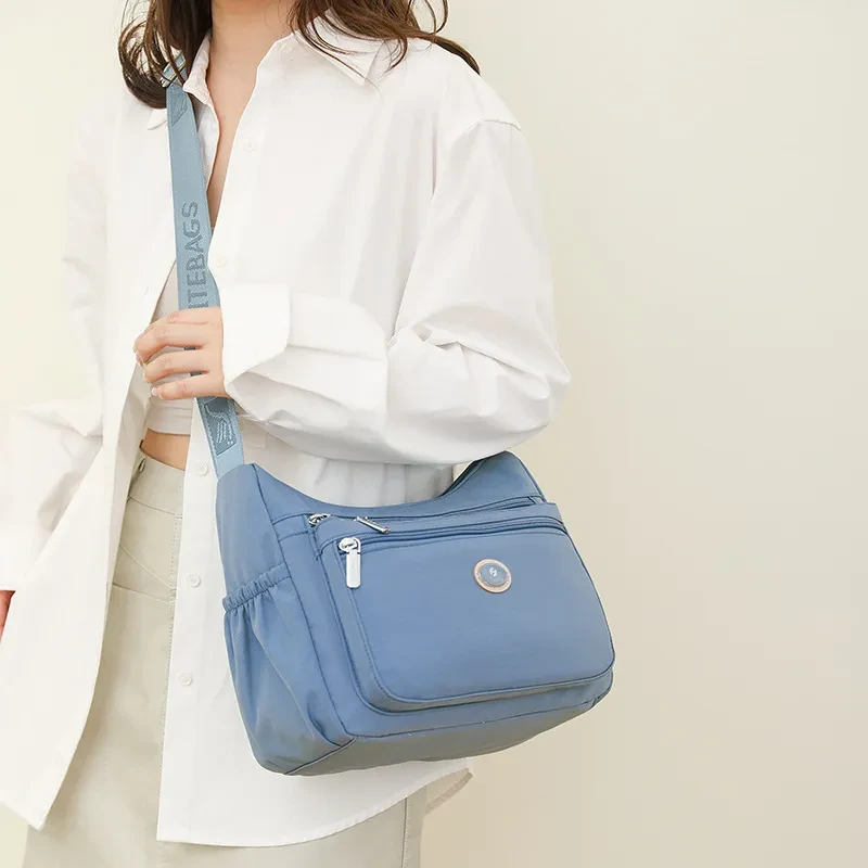 Bolso bandolera de lona de nailon de moda para mujer