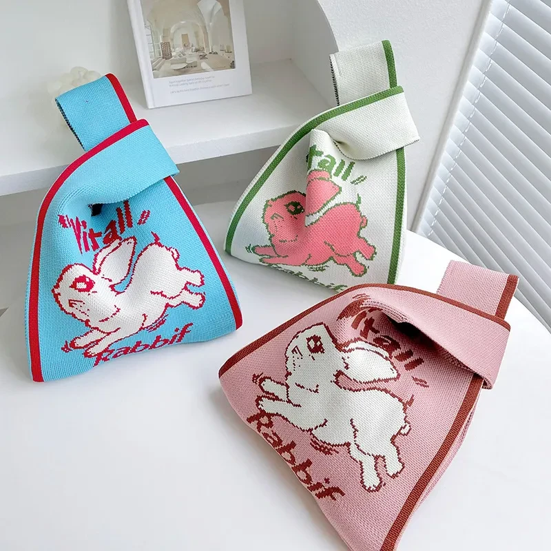 Bolso de hombro de punto Moon Rabbit